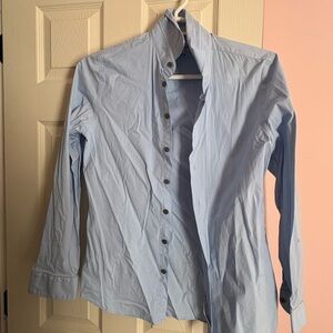 Express Light Blue Fitted Shirt